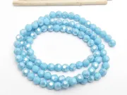 Margele cristal rotund fatetat 6mm sky blue opac lustered (sirag)