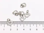 Charm cubic zirconia inima 10x9mm argintiu (1buc)