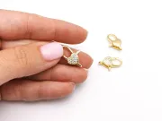 Inchizatoare cubic zirconia 20x13mm placata cu aur 18K (1buc)