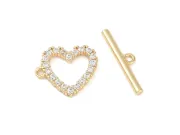 Inchizatoare cubic zirconia toggle 14x12mm placat cu aur 18K (1buc)