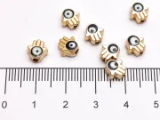 Margele de alama emailate mana hamsa 7x7x5mm negru