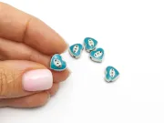 Margele de alama emailate inima 10x9x4mm turcoaz