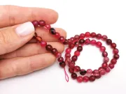 Sirag agate crackle fatetat 6mm roz fucsia