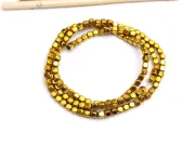 Sirag hematit cub rotunjit 3x3mm auriu inchis