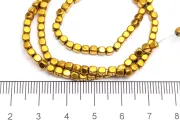 Sirag hematit cub rotunjit 3x3mm auriu inchis