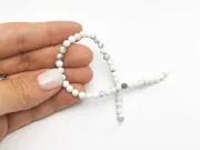 Sirag scurt howlit natural 4mm alb