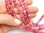 Sirag jad sfere 6mm roz inchis