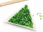 Toho bugle 3mm silver lined peridot (5g)