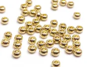 Margele otel inoxidabil 2.8x1.8mm placat cu aur 18K (1buc)