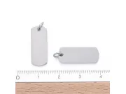Charm otel inoxidabil placuta dreptunghi 20x8x1mm