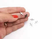Charm otel inoxidabil cruce 12x7x1mm