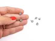 Charm otel inoxidabil cu rhinestone 9x6.5x4mm transparent