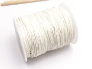 Rola ata bumbac cerata grosime 1mm alb (80m)