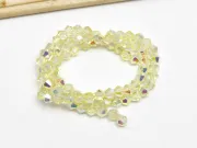 Margele cristal biconic electroplacat 4mm galben lamaie  AB (sirag)