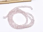 Margele cristal rotund fatetat 3~3.5mm roz lustered (sirag)