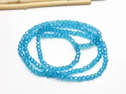 Margele cristal rotund fatetat 3~3.5mm turcoaz lustered (sirag)