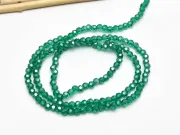 Margele cristal rotund fatetat 3~3.5mm smarald lustered (sirag)