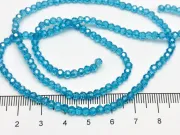 Margele cristal rotund fatetat 3~3.5mm turcoaz lustered (sirag)