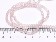 Margele cristal rotund fatetat 3~3.5mm roz lustered (sirag)