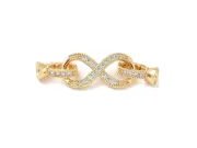Inchizatoare cubic zirconia infinit 39x10mm placat cu aur 18K (1buc)