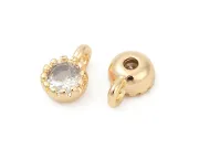 Charm cubic zirconia auriu 6.5x4mm transparent