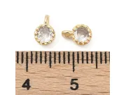 Charm cubic zirconia auriu 6.5x4mm transparent