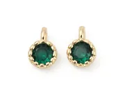 Charm cubic zirconia auriu 6.5x4mm smarald
