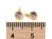 Charm cubic zirconia auriu 6.5x4mm mov