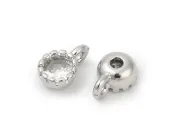 Charm cubic zirconia argintiu 6.5x4mm transparent