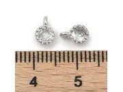 Charm cubic zirconia argintiu 6.5x4mm transparent