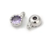 Charm cubic zirconia argintiu 6.5x4mm mov