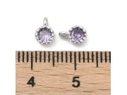 Charm cubic zirconia argintiu 6.5x4mm mov