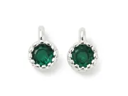 Charm cubic zirconia argintiu 6.5x4mm smarald