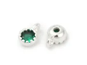 Charm cubic zirconia argintiu 6.5x4mm smarald