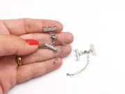 Inchizatoare cubic zirconia multisir placat cu rodiu (1buc)