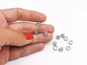 Distantier cubic zirconia 6x6x4.5mm argintiu