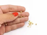 Distantier cubic zirconia 3.5x3x3mm placat cu aur 18K