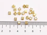 Distantier cubic zirconia 3.5x3x3mm placat cu aur 18K