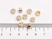 Distantier cubic zirconia 5.5x3.5mm placat cu aur 18K