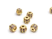 Distantier cubic zirconia 4.5x4mm auriu