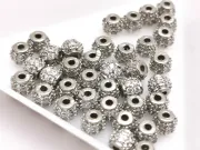 Distantier cubic zirconia 4.5x4mm argintiu