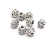 Distantier cubic zirconia 4.5x4mm argintiu