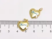 Charm cubic zirconia mama 15x13mm auriu (1buc)