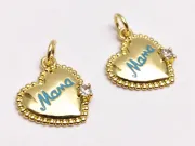 Charm cubic zirconia mama 15x13mm auriu (1buc)