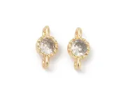 Link cubic zirconia auriu 9x5mm transparent
