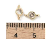 Link cubic zirconia auriu 9x5mm transparent