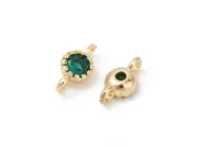 Link cubic zirconia auriu 9x5mm smarald