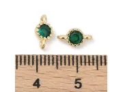 Link cubic zirconia auriu 9x5mm smarald