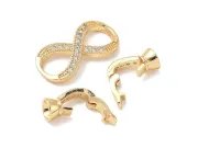 Inchizatoare cubic zirconia infinit 39x10mm placat cu aur 18K (1buc)