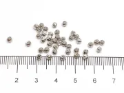 Margele de alama decorative cu striatii 3x2mm placate cu rodiu (10buc)